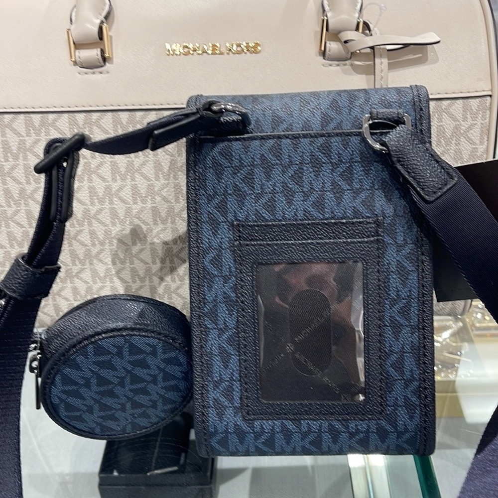 Michael Kors Cooper Slim Phone Crossbody Bag Coin Pouch MK Logo ADMRL/PLBLUE
NWT - Picture 7 of 16